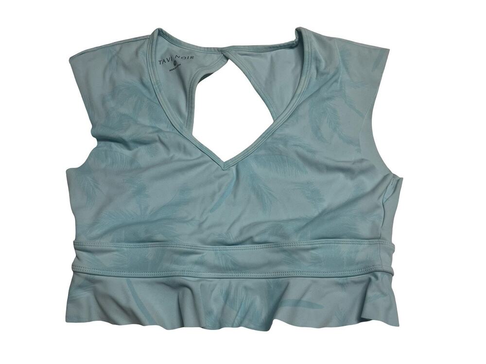TAVI NOIR Light Blue Flutter Bra Powder Palm Sz Women's Medium Workout Wear